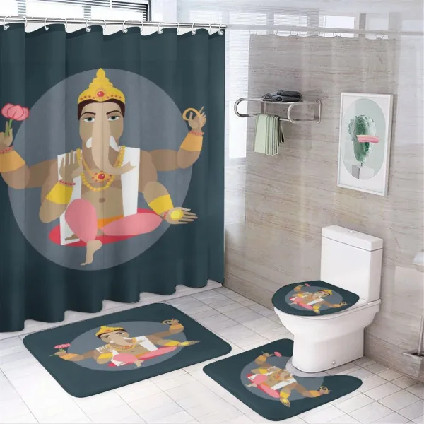 Oriental Ethnic Design on a shower curtain