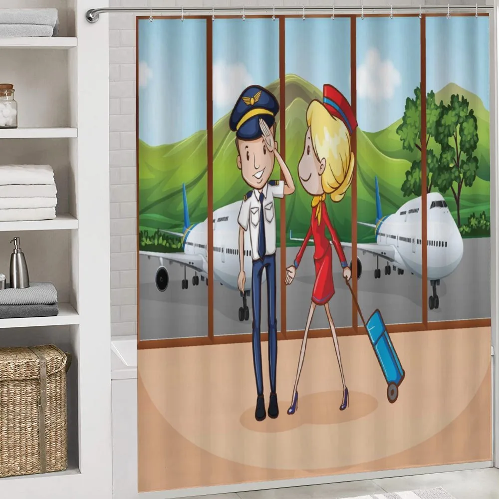 Pilot and Hostess Cartoon — Detail 4