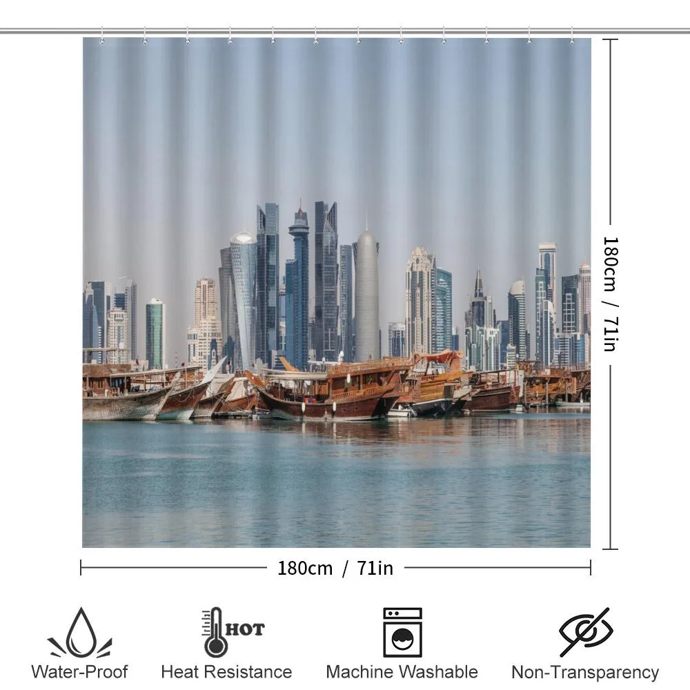Qatar City Dhow Ships — Detail 2