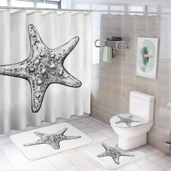 Starfish Sketch on a shower curtain