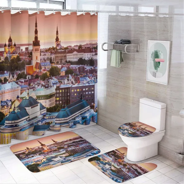 Tallinn Estonia City on a shower curtain