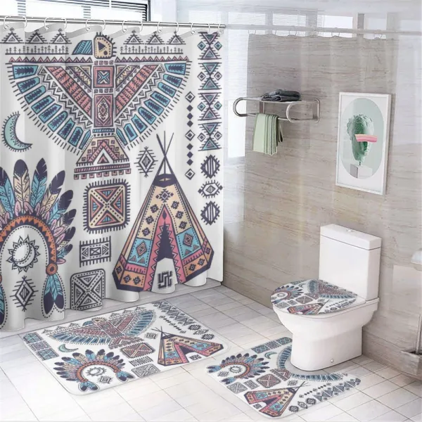 Teepee Eagle Feather on a shower curtain