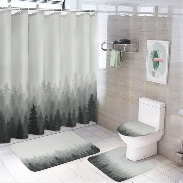 Wilderness Theme Foliage on a shower curtain