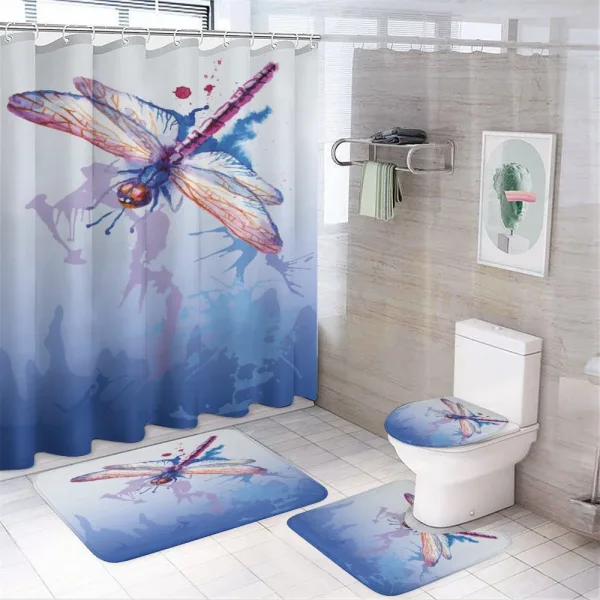 Abstract Dragonfly on a shower curtain