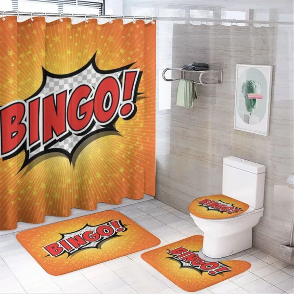 Cartoon Speech Bubble on a shower curtain