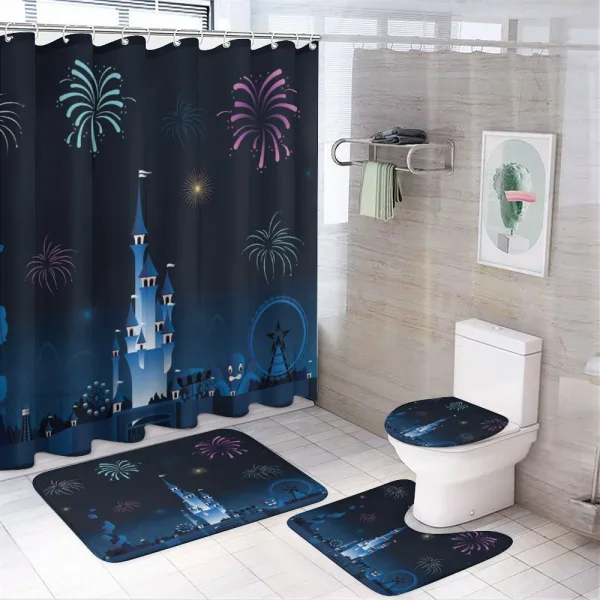 Children Park Firework Castle on a shower curtain