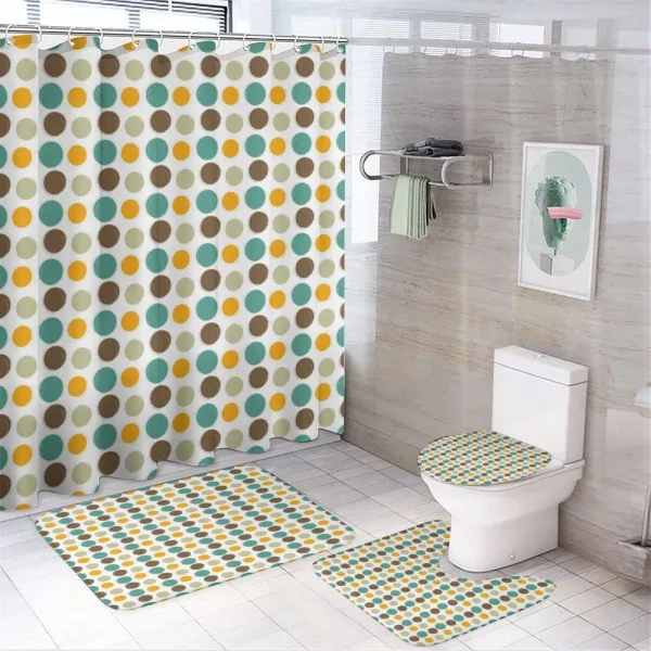 Colorful Abstract Dots on a shower curtain