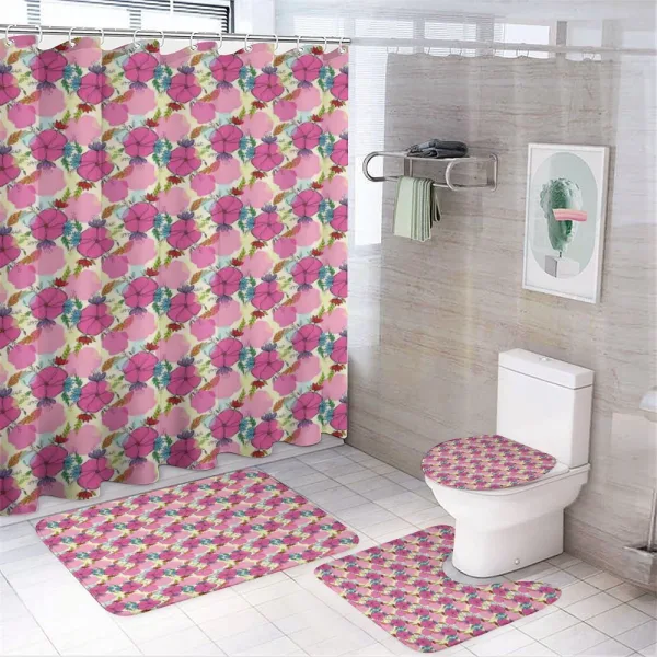 Colorful Leaves Splashes on a shower curtain