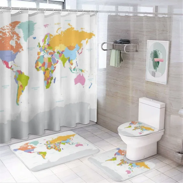 Detailed Political Colorful on a shower curtain