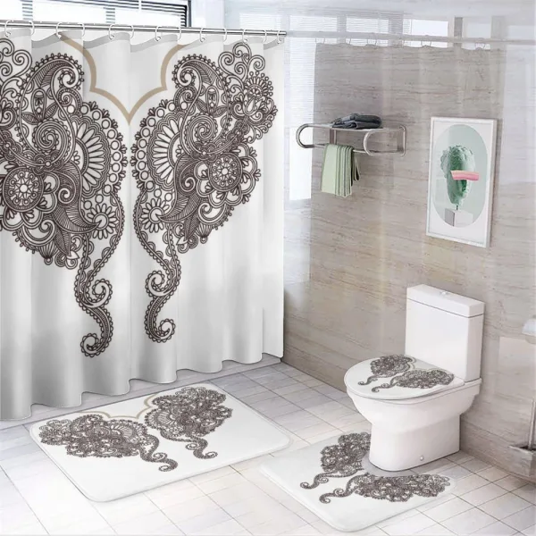 Eastern Motifs on a shower curtain
