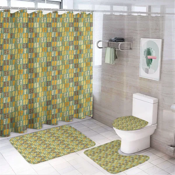 Flip Flops Vintage Summer on a shower curtain