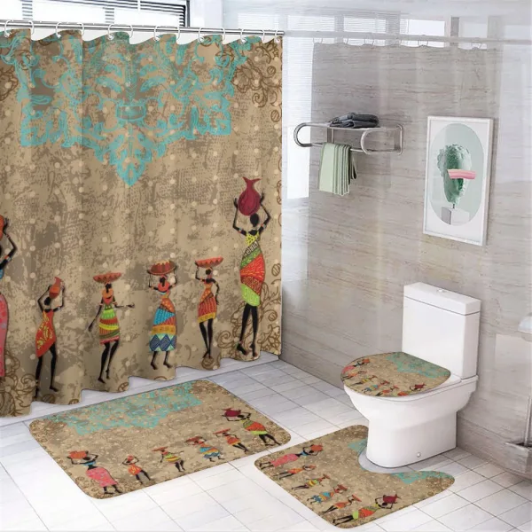 Folkloric Boho African on a shower curtain