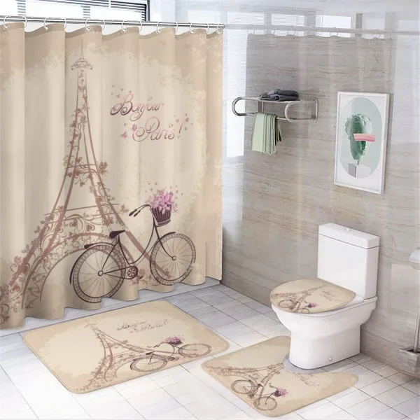 French Eiffel Tower on a shower curtain