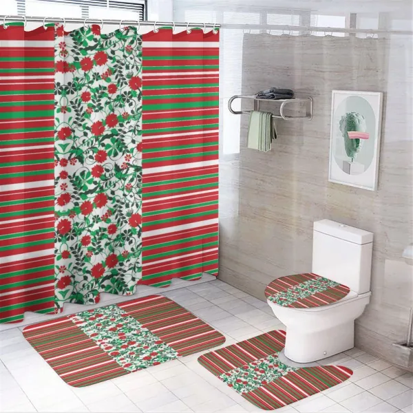 Fresh Green Border on a shower curtain