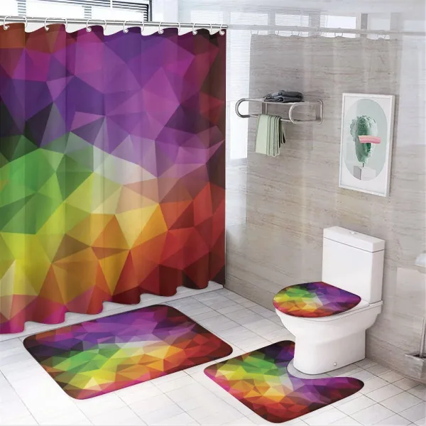 Geometry Shape Polygon on a shower curtain