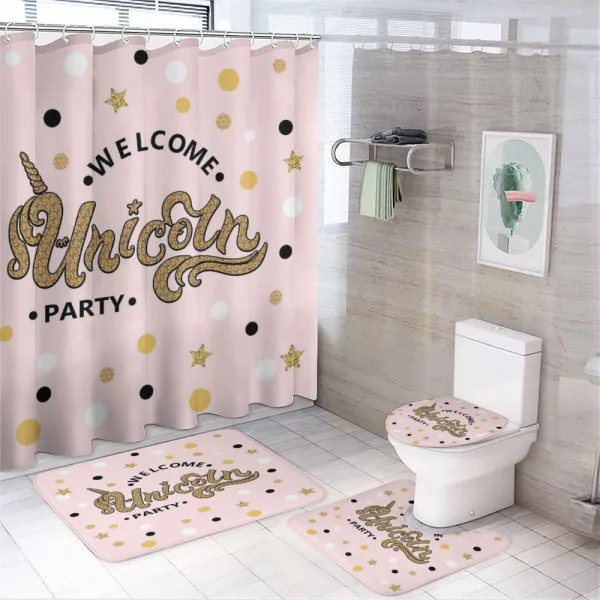 Hand Lettering on a shower curtain