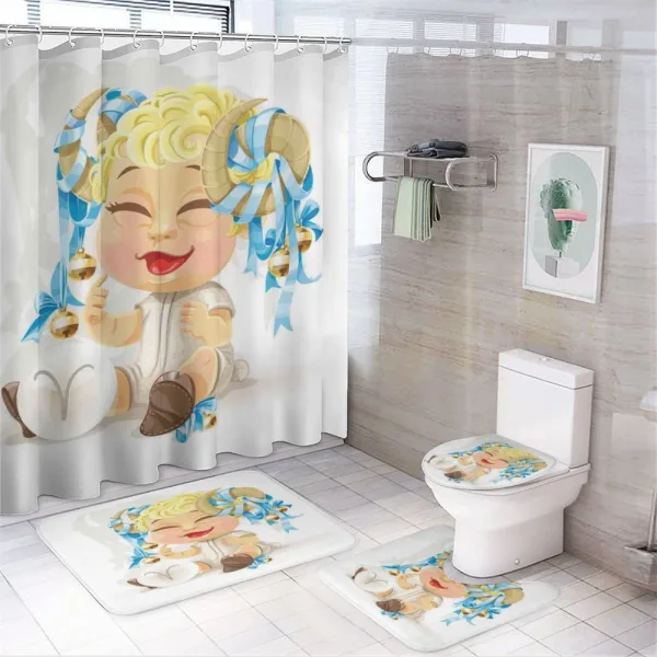 Happy Cartoon Baby on a shower curtain