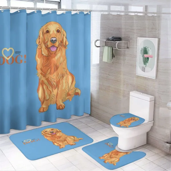 I Love My Dog on a shower curtain