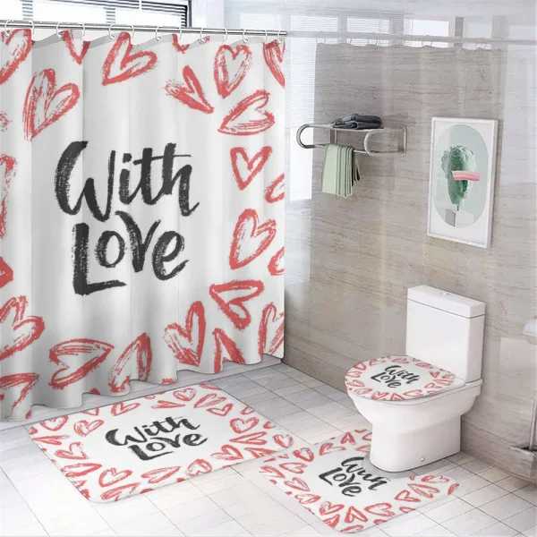 Love Hearts on a shower curtain