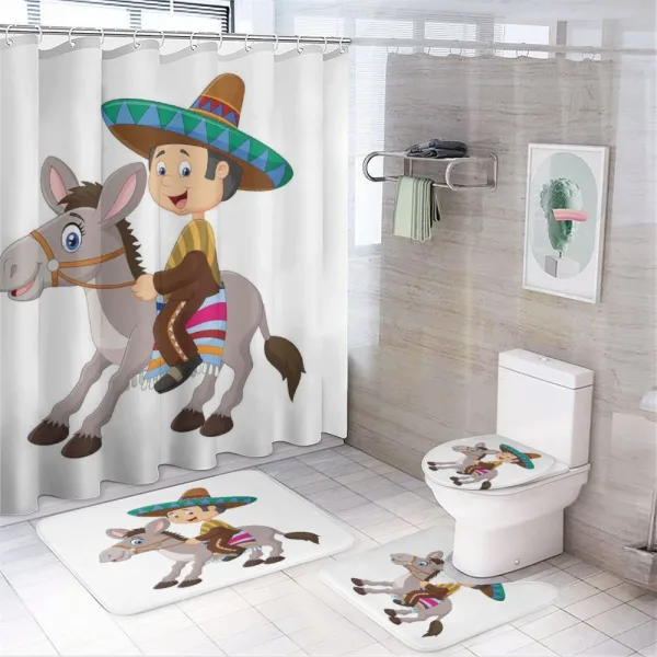 Mexican Man with Sombrero on a shower curtain