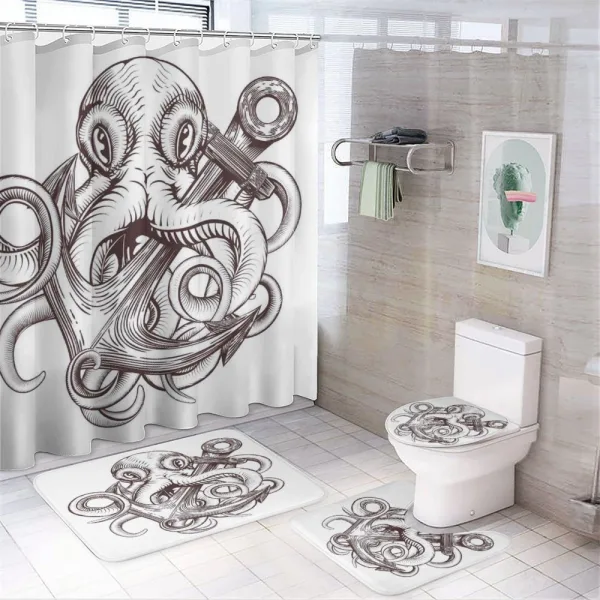 Octopus Tattoo Design on a shower curtain