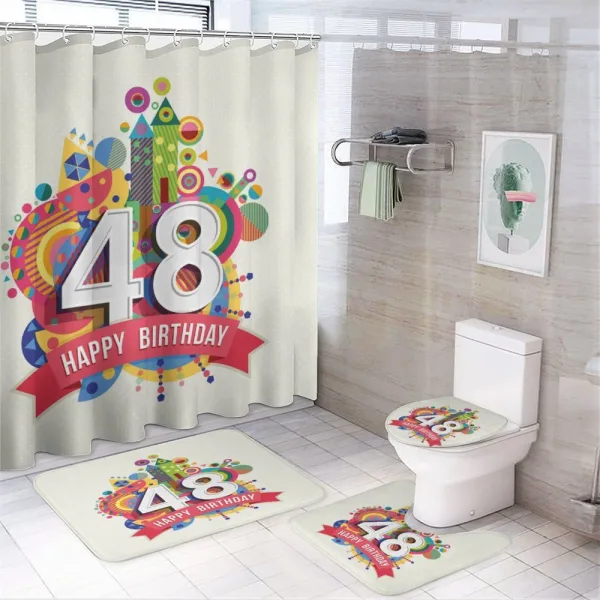 Pop Art Funk Age Day on a shower curtain