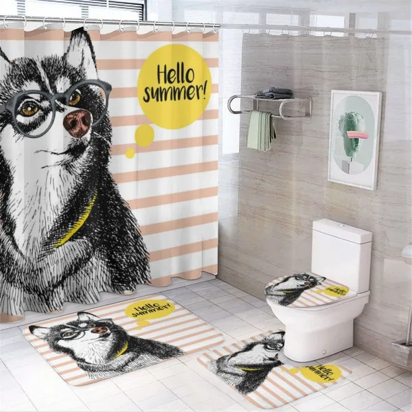 Retro Hipster on a shower curtain