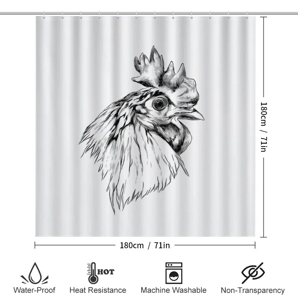 Rooster Head Portrait — Detail 2