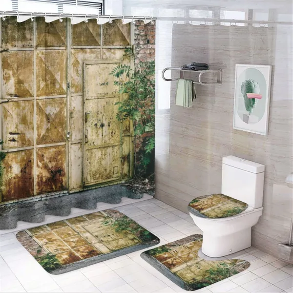 Rustic Brick House on a shower curtain