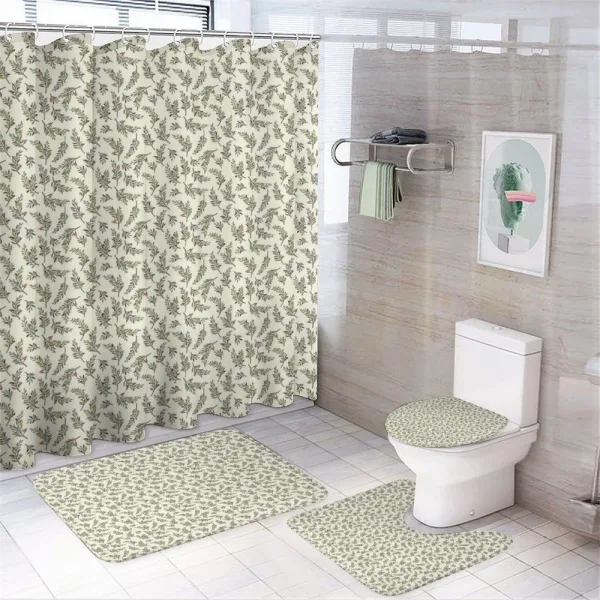Seasonal Leaves Branches on a shower curtain