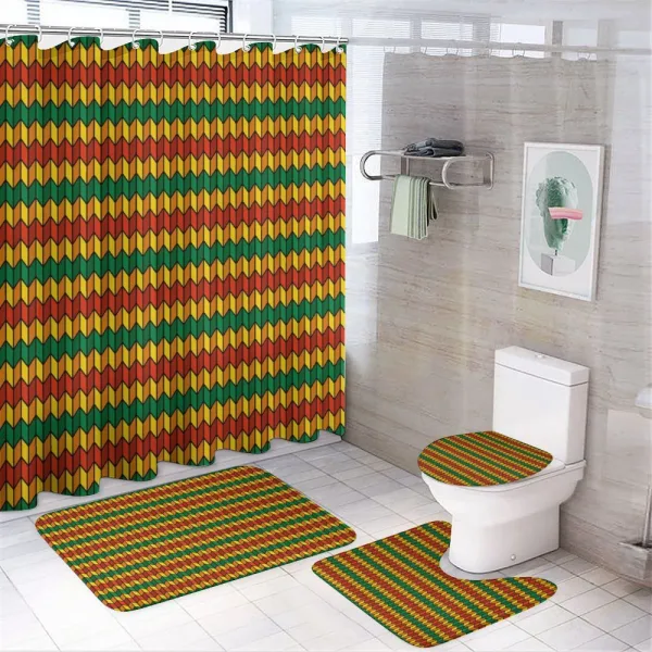 Triangle Inspired Shapes on a shower curtain