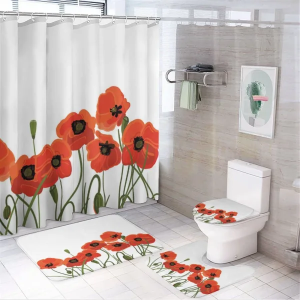 Vibrant Blossoms Bouquet on a shower curtain