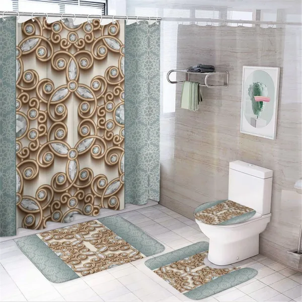 Vintage Diamonds Retro on a shower curtain