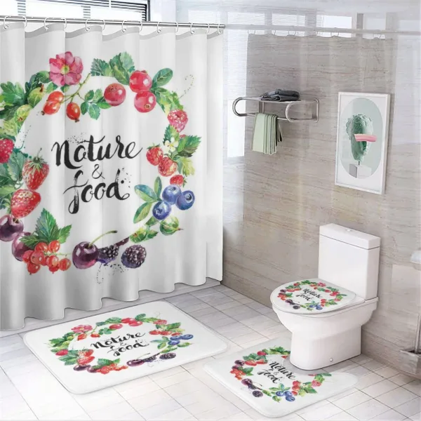 Watercolor Style Berries on a shower curtain