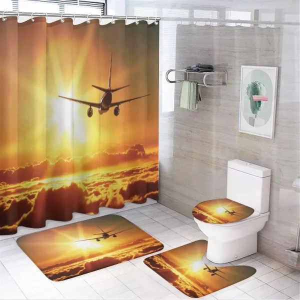 Widebody Jet Air Plane on a shower curtain