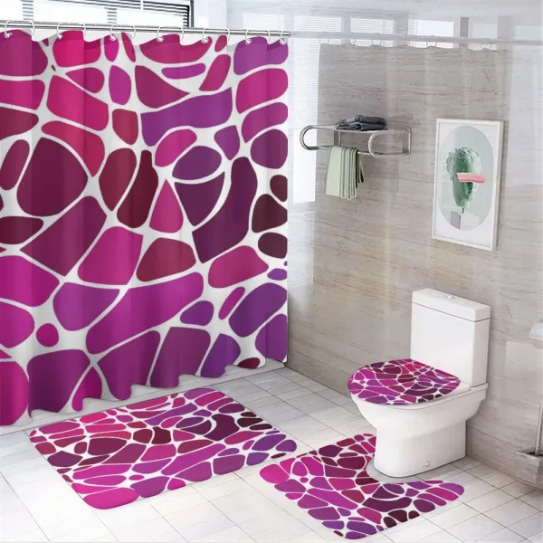 Abstract Mosaic on a shower curtain