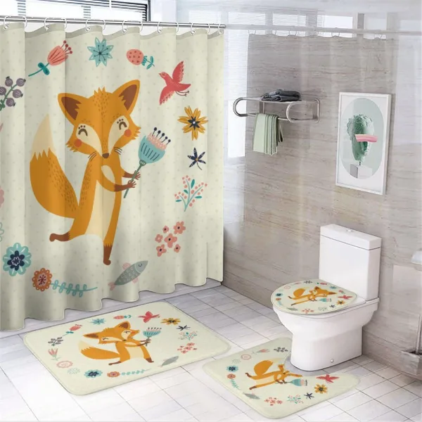 Animal with Floral on a shower curtain