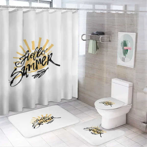 Brush Calligraphy on a shower curtain