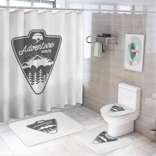 Camping and Hiking on a shower curtain