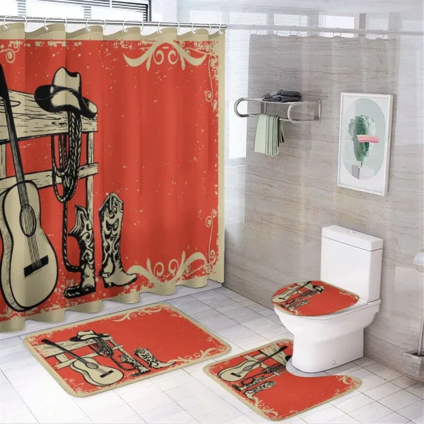 Country Music Wild West on a shower curtain