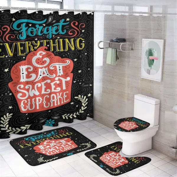 Eat Cupcake Dessert on a shower curtain