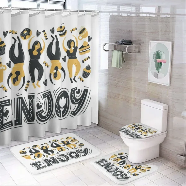 Enjoy Dancing Women Desserts on a shower curtain