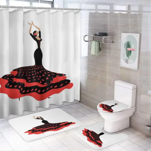 Flamenco Woman Folkloric on a shower curtain