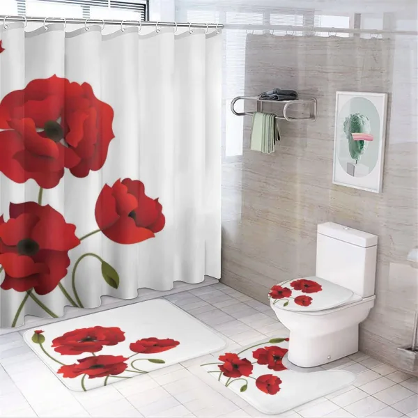 Flowers Petals and Buds on a shower curtain