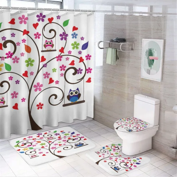 Fresh Spring Tree Curly on a shower curtain