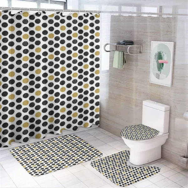 Grungy and Glamour Rounds on a shower curtain