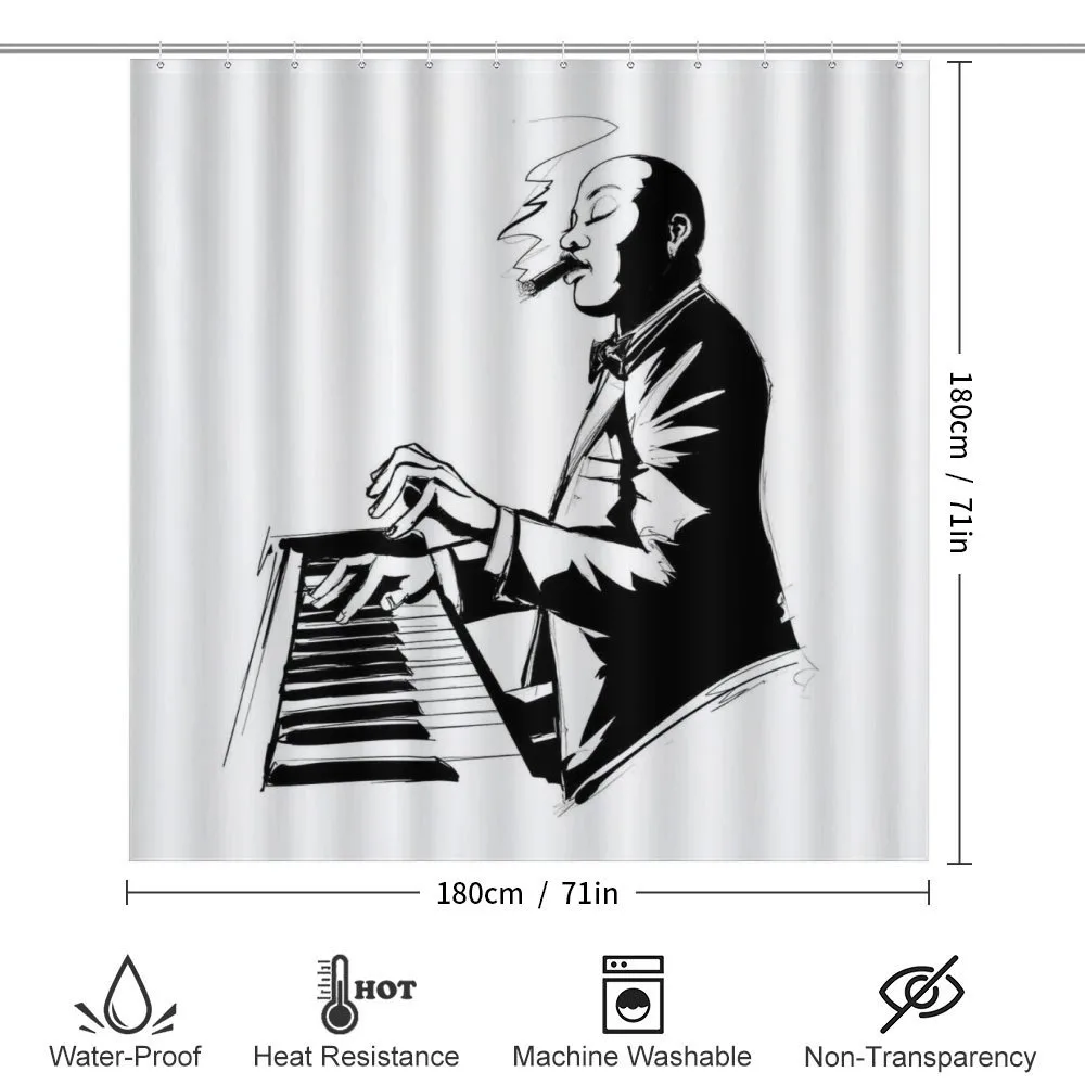 Jazz Pianist Sketch Artwork — Detail 2
