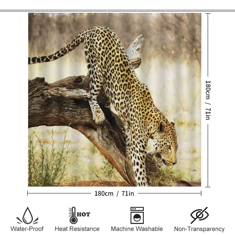 Leopard Wild Cat on Tree — Detail 2