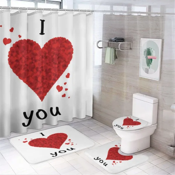 Love Bouquet Heart on a shower curtain