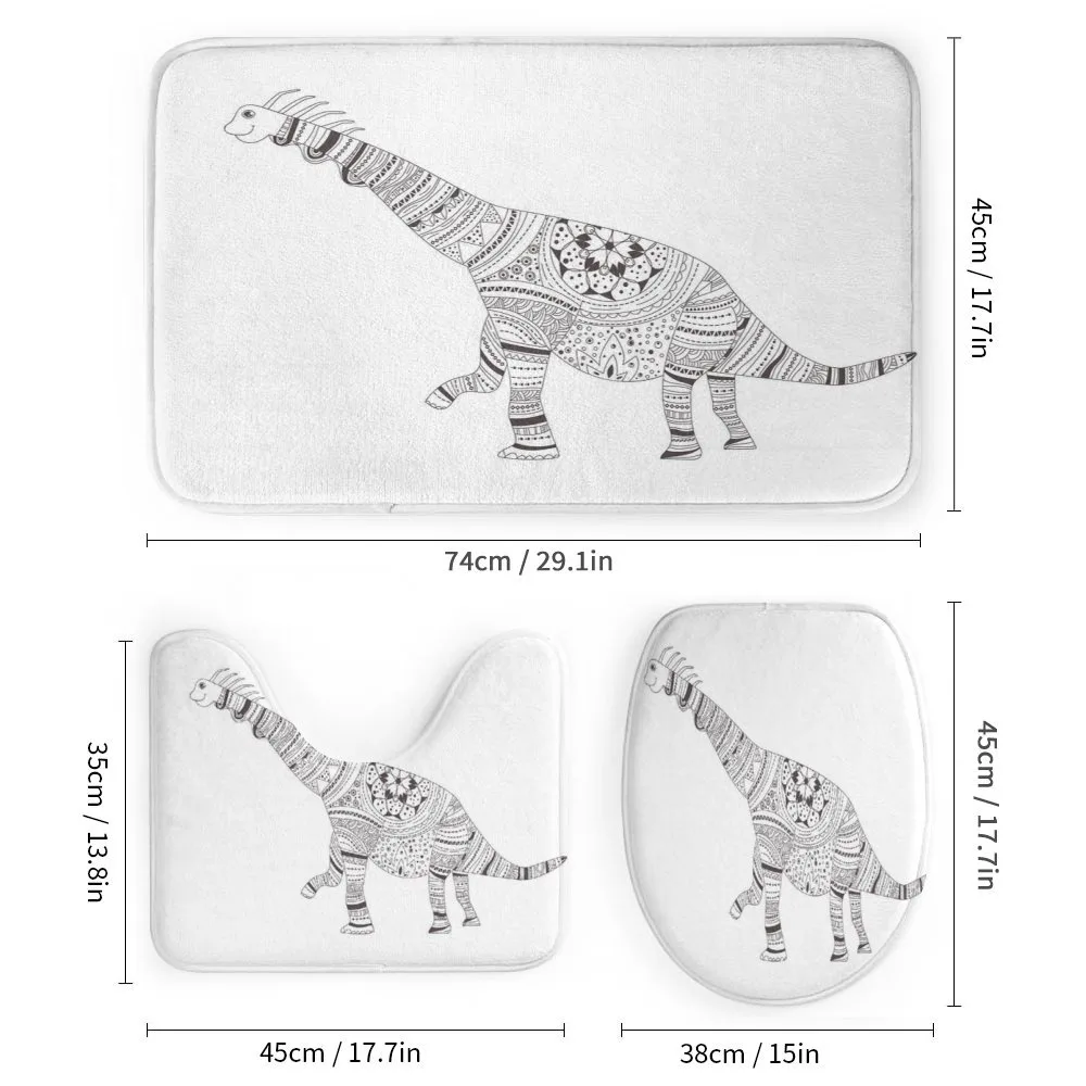 Monochrome Zentangle Dinosaur — Detail 1